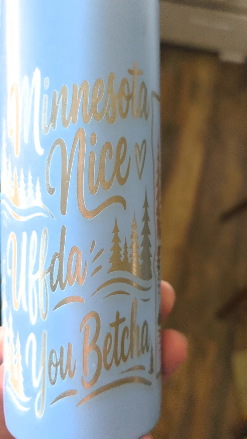 Blue engraved Minnesota Nice custom tumbler